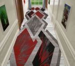 80CM By 200CM - Modern 3D Geometric Design Area Rug A15 With Smte Keyring