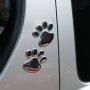 2PCS Metal Paw Print Car Decal Set - 3D Animal Dog Cat Footprints Sticker For Vehicle Bumper Window Body - No Battery Needed Featherless