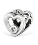 C124-C28920 - 925 Sterling Silver Heart European Bead Charm
