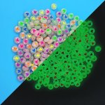 100PCS 7X4MM Love Pattern Luminous Personality Acrylic Beads For Jewelry Making Diy Fashion Friendship Bracelet Necklace Decors