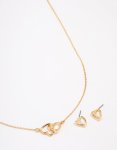 Goldair Gold Linked Heart Jewellery Set