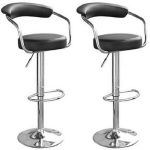 Broadway - Modern Pu Leather Barstool - Black Set Of 2