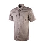 Mens Casual Canvas Cotton Shirt Khaki - 3XL