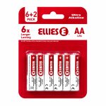 Ellies Alkaline Batteries Aa 6 + 2PACK White