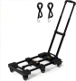 Folding Hand Truck Hand Cart Trolley With 6 Wheels & 2 Straps