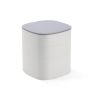 Multi Laminate Plastic Necklace Jewelry Storage Box - White
