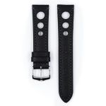 Rally Calf Watch Strap In Black - 22MM