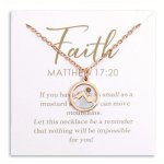 Elegant Mustard Seed Mountain Necklace 1PC Rose Golden silvery Delicate Faith-inspired Jewelry With Inspirational Card Gift For