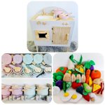 Freestanding Stove + Pot And Pan Set + Deluxe Felt Food