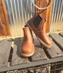 Ladies Genuine Leather Slip On - Tan - Leopard Print 9