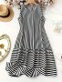 Plus Size Stripe Print Tank Dress Casual Sleeveless Dress For Spring & Summer Women's Plus Size Clothing