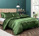 Threadinbox 100% Mulberry Silk Duvet Cover Set - 3-PIECE Set - 22 Momme Grade 6A Mulberry Silk - Features Zipper Closure And Cor