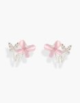 Silver Plated Double MINI Butterfly Hoop Earrings