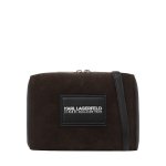 K traveller Faux Suede Crossbody Bag -fudge