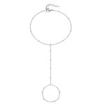 Silver Hand Chain Bracelet Ring Bracelet Hand Chain Adjustable Finger Ring Bracelet For Women Trendy