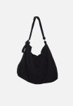 Black Oversized Borg Tote Bag - Black