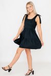 Ruffle Flutter Sleeveless Tiered Black Midi Summer Dress