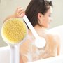 Long Handle Shower Brush With Exfoliating Scrubber For Body And Back - Massage And Exfoliate Skin In The Bathroom