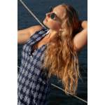 Mao Collar Long Dress Navy - XL