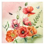 Serviette - Bouquet Of Poppies 33X33CM