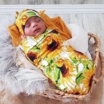 Sunflower Newborn Swaddle And Hat