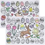 Iconikal Coloring Placemats 2-SIDED Reversible Disposable Paper Place Mats 14 X 10-INCHES Easter Color-your-own 22-COUNT