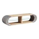 Smte Oval Shape Tv Stand Cream And Grey With Keychain