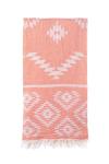 Turkish Bath Beach Towel 100% Cotton - Kelim Pink 95X175CM - Coral
