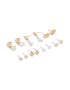 Goldair Gold Organic Shape & Pearl Stud Earrings 7-PACK