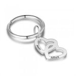 CAS102228 - Personalized Intertwined Hearts Keyring Stainless Steel
