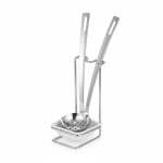 2 Piece Ladle Set With Stand Silver