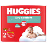 Huggies Dry Comfort Size 2 Disposable Nappies 74 Pack