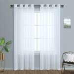 2PCS Grommet Top Sheer Curtains For Living Room Bedroom And Kitchen Soft Sheer Fabric Window Curtain Home Decor