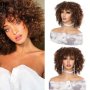 Chic Afro Curly Wig For Women - 30.48CM Short Fluffy & Kinky Black Synthetic Hair With Bangs - Perfect For Daily Wear & Parties