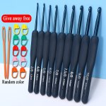 3 5 9PCS Blue Crochet Tool Set Crochet Doll Wool Thread Stainless Steel Soft Handle Sweater Needle Arthritis Hand Crochet Cover