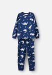 Cotton On Ace Long Sleeve Pyjama Set - In The Navy dino Glow