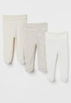 3-PACK Trousers - Light Beige striped