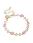 Goldair Gold Clear & Pink Diamantes Bracelet