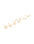 Waterproof Gold Plated Stainless Steel Cubic Zirconia Garden Party Earrings 3-PACK