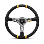 Momo Steering Wheel Ultra 350 Black With Yellow Trim - Autostyle Motorsport South Africa