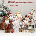 12 Inches 30CM Santa Claus Figuette Decoration Feet Wearing Long Fluffy Snow Boots High-grade Exquisite Santa Claus Holiday New