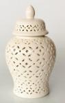 White Cut-out Ginger Jar 40X22CM