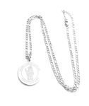Saint Christopher Medallion Pendant On Figaro Chain