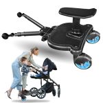 Juanwan Universal Stroller Board With Detachable Seat - 2 In 1 Sit And Stand Stroller Standing Board For Most Brands Strollers H