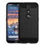 Nokia 4.2 Shockproof Carbon Fiber Design Cover - Black