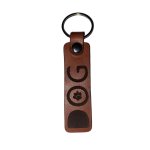Dog Lettering Leather Keyring With Paw Print