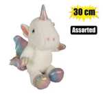 Plush Unicorn Softie W wings 30CM Asstd Marketplace Brits Bros