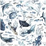 Scatter Cushion Or Cushion Cover Sea Life