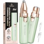 Vogcrest Hair Trimmer 2 In 1 Facial Hair Remover & Eyebrow Trimmer For Women - Rechargeable Portable LED Light