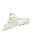 White Polka Dot Fabric Loop Claw Clip